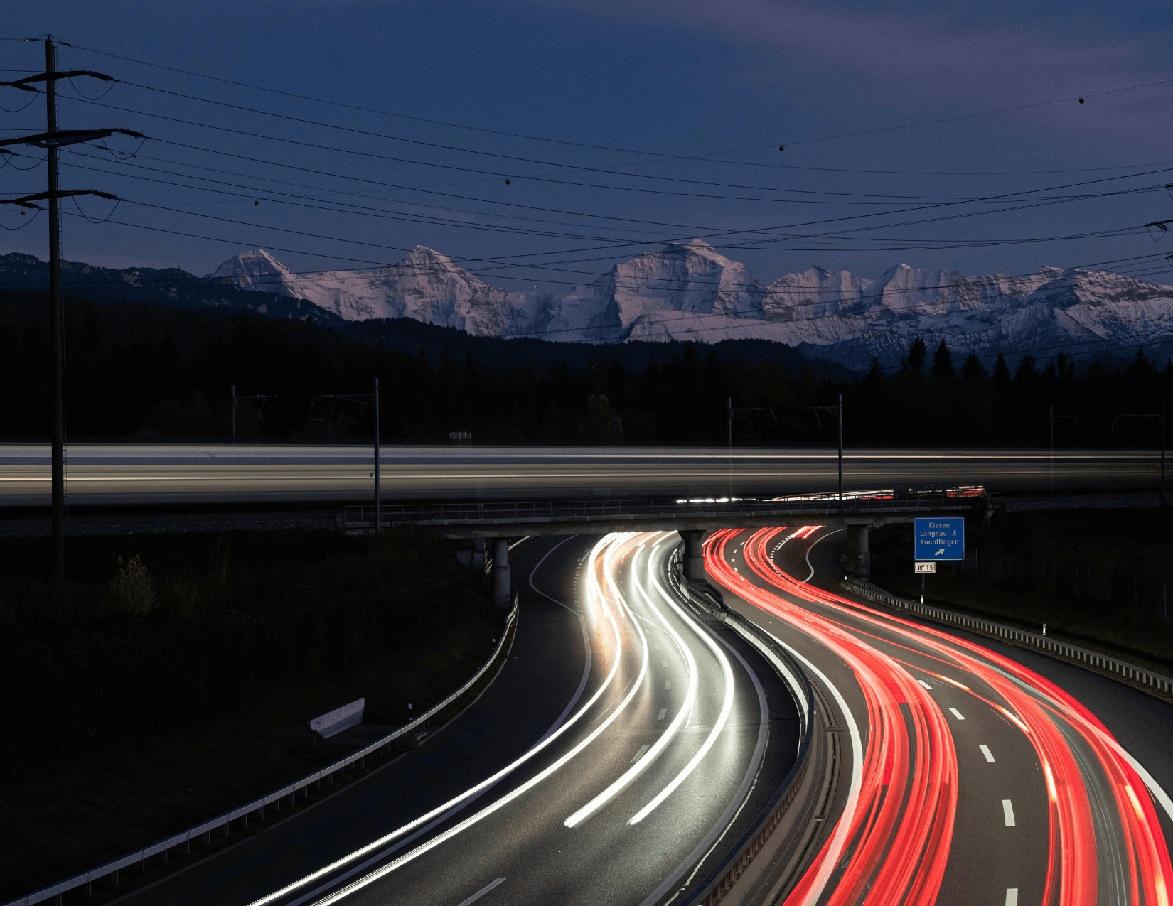 California roadway at night